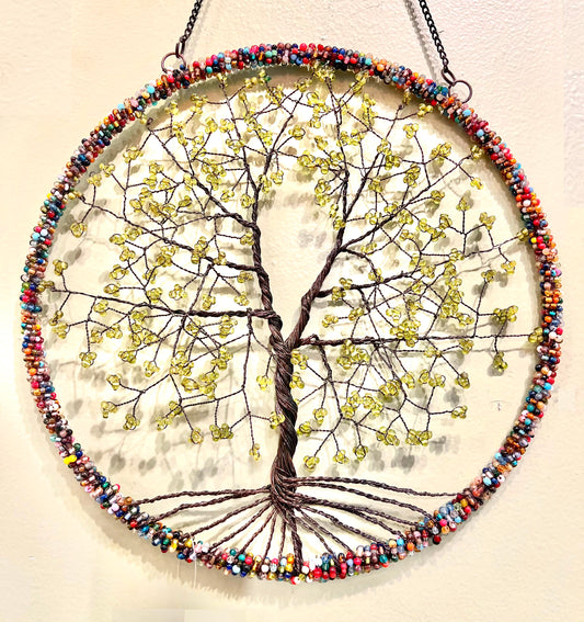 Wire Double Tree of Life Green