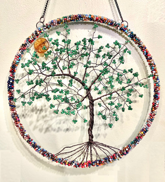 Wire Moon Tree Green With Sun