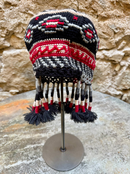 Ethnic Pattern Cossack Hat w/ Fringe