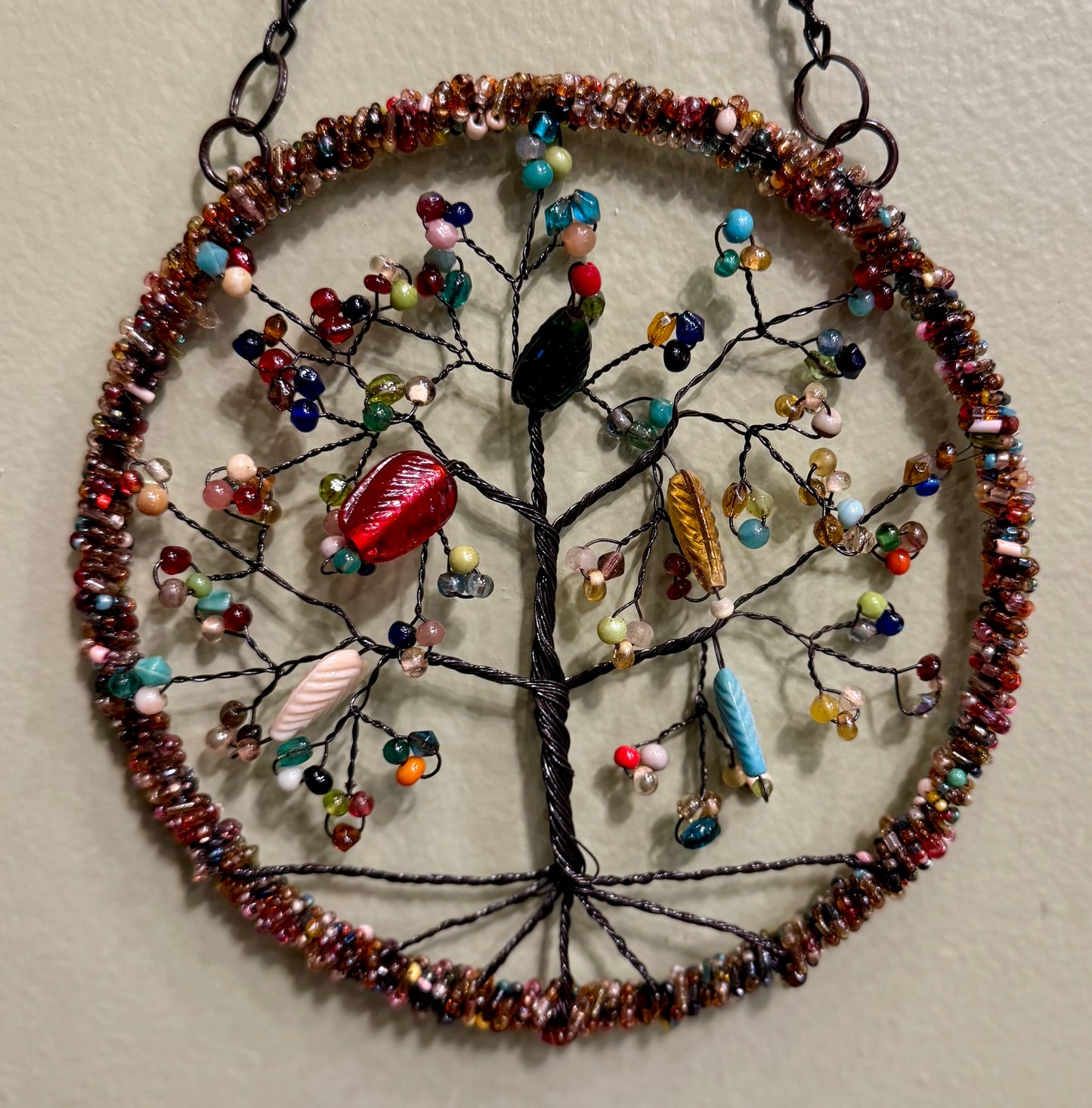 Wire Tree of Life Fall Leaves : 7"