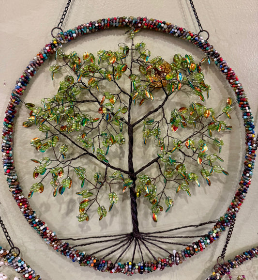 Wire Orange Tree Shimmer w/sun 12"