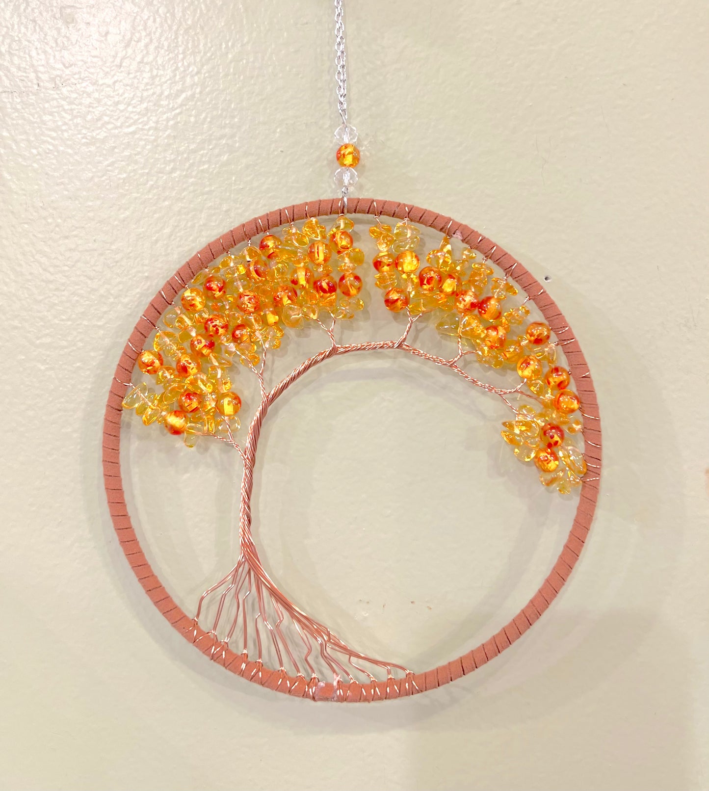 Beaded Tree of Life Dreams Catcher - Chocolate