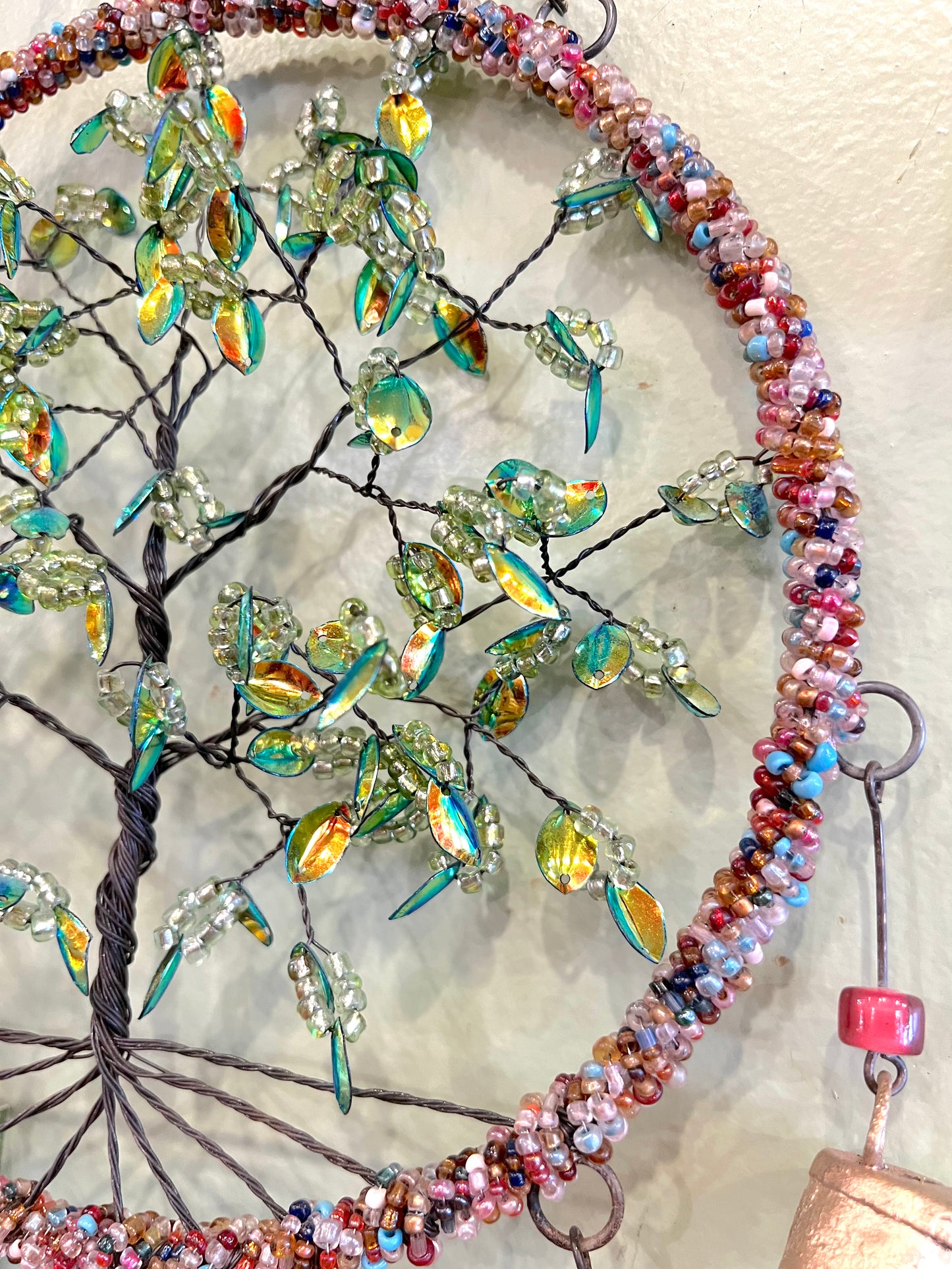 Wire Tree w/ Bells Green Shimmer 6103