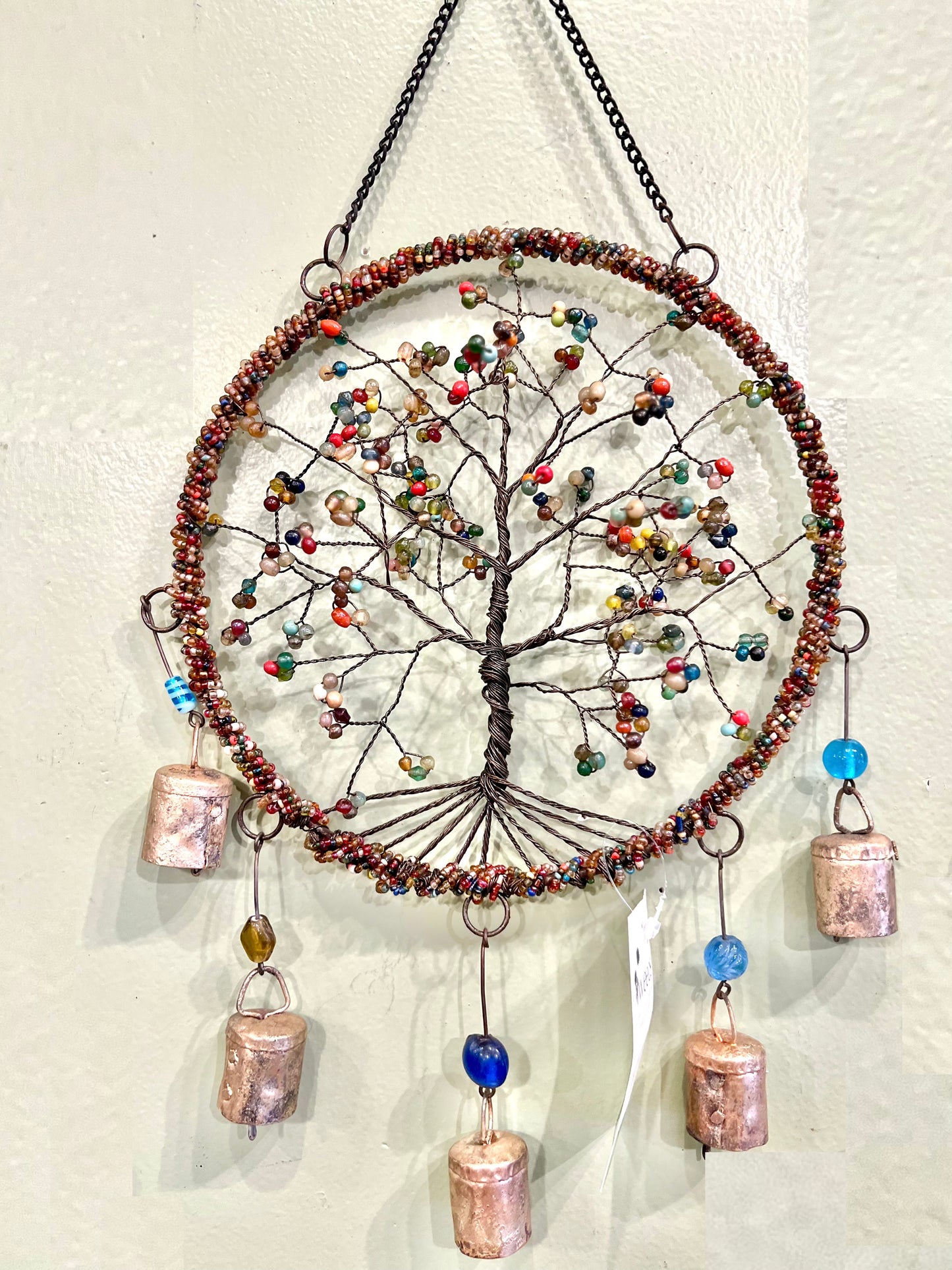 Wire Beaded Tree w/ Bells Multi