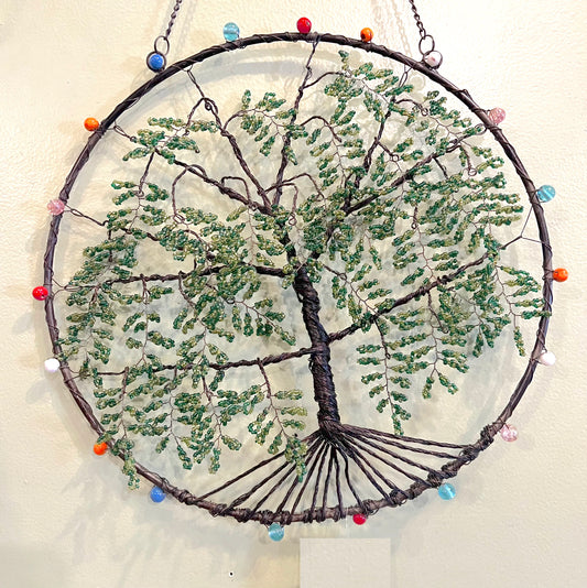 Wire Beaded Willow Tree