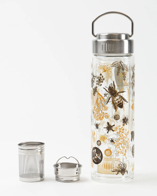 Honey Bees Glass Tea Infuser Flask