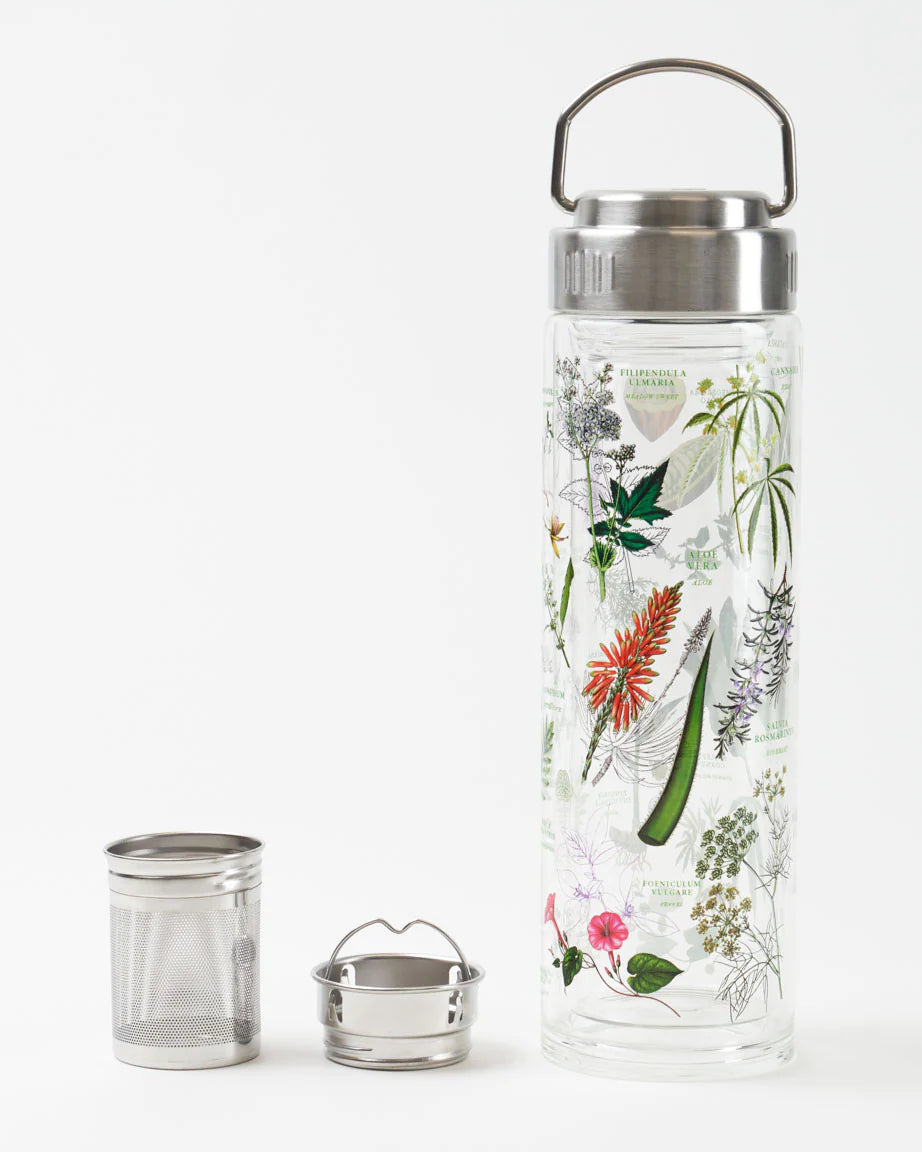 Medicinal Botany Glass Tea Infuser Flask