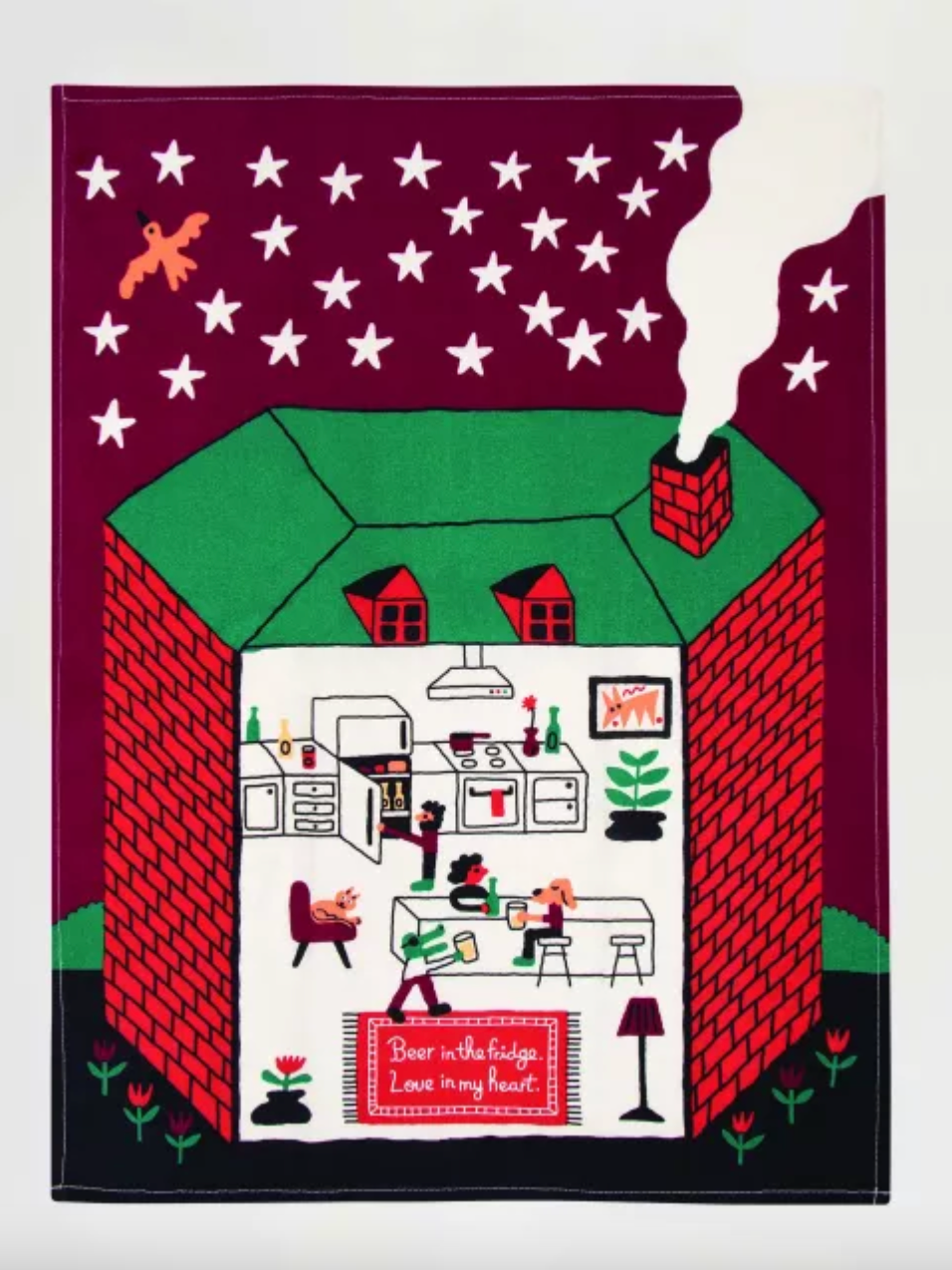 Dish Towel - Beer in the Fridge