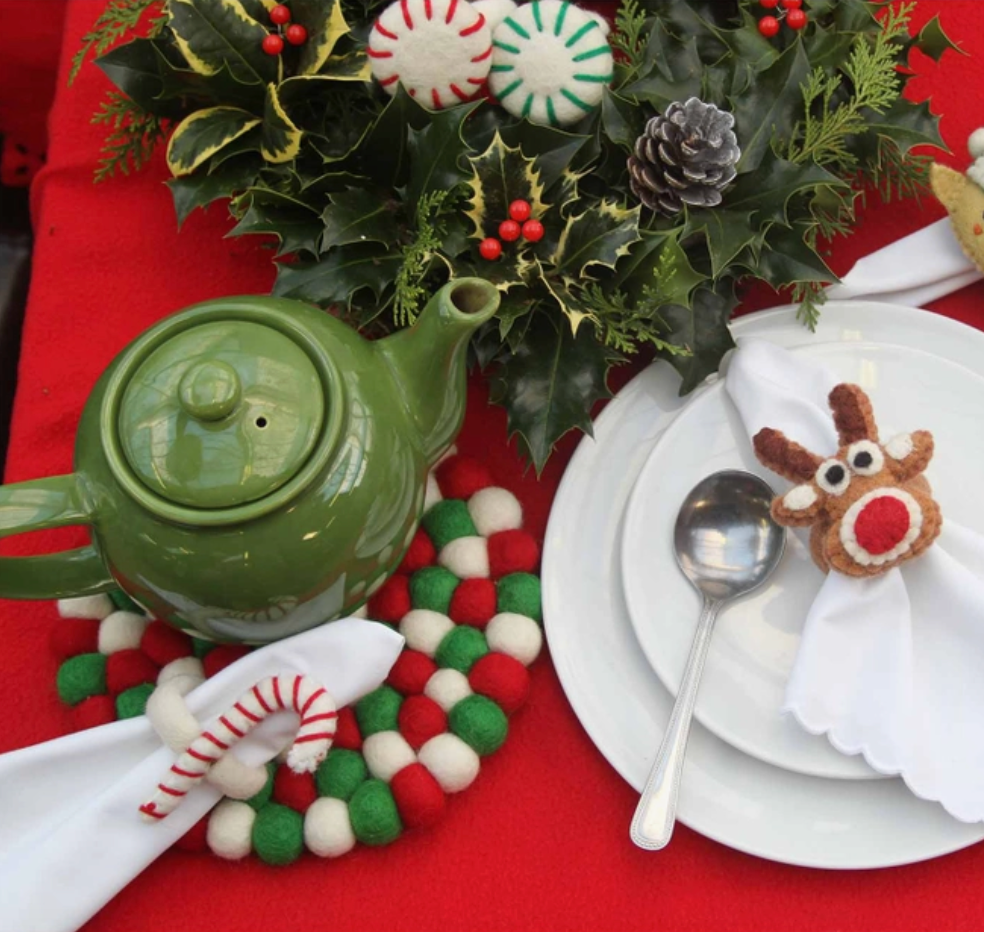 Felted Ball Trivet Christmas