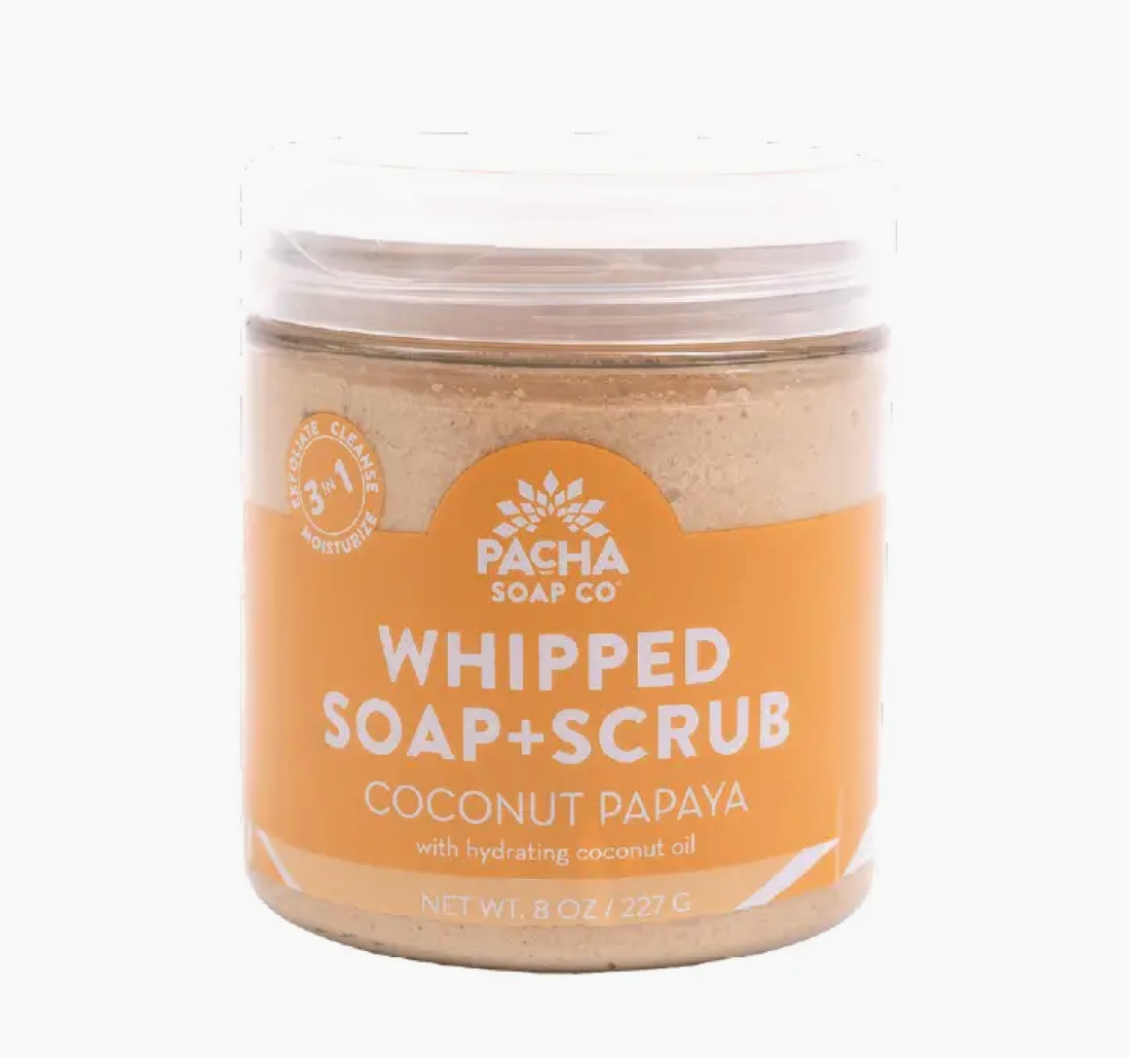 Coconut Papaya Whipped Soap + Scrub