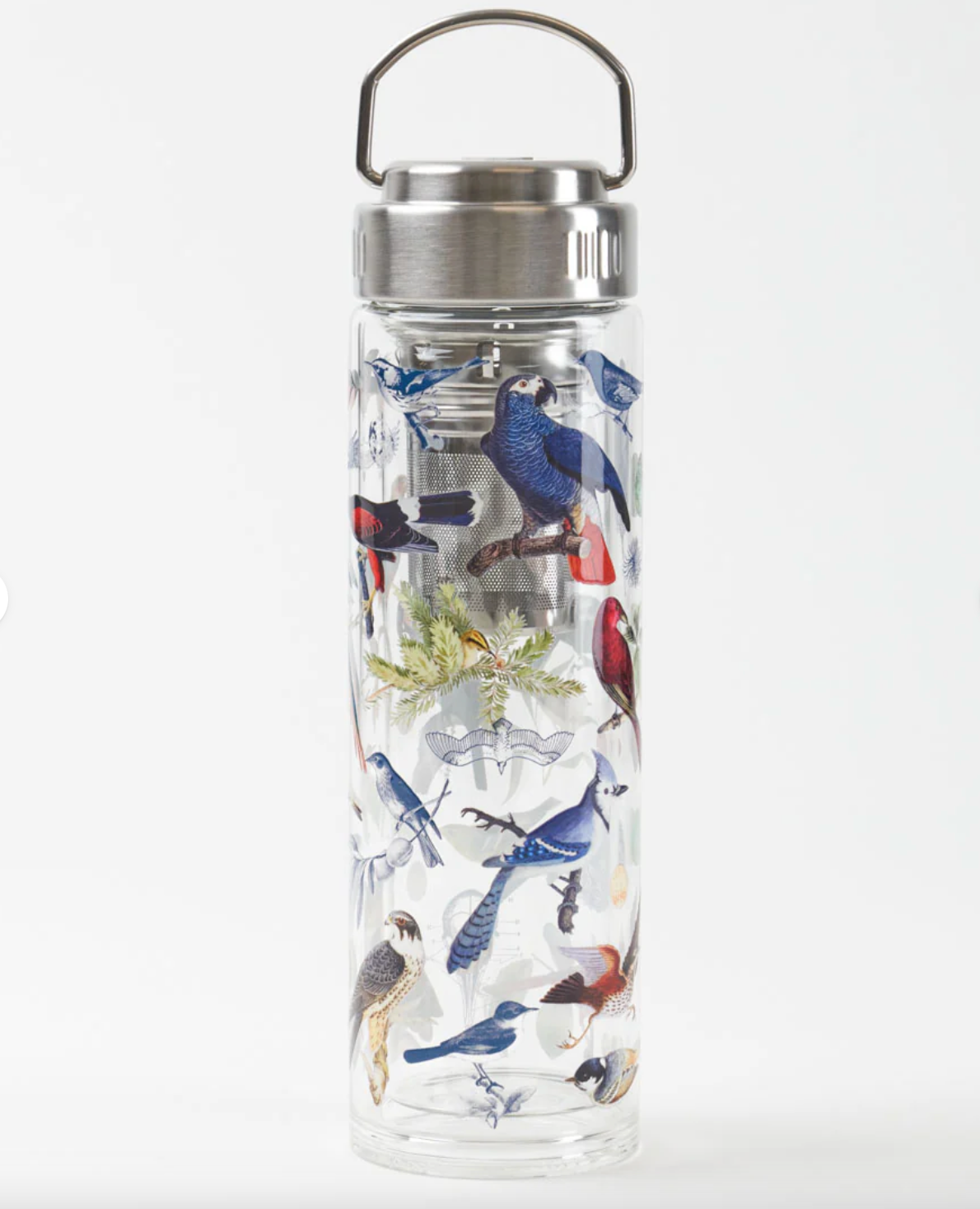 Birds Glass Tea Infuser Flask