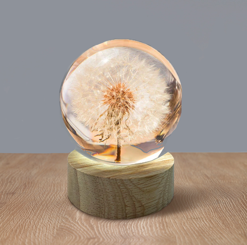 Wood Base With USB Light