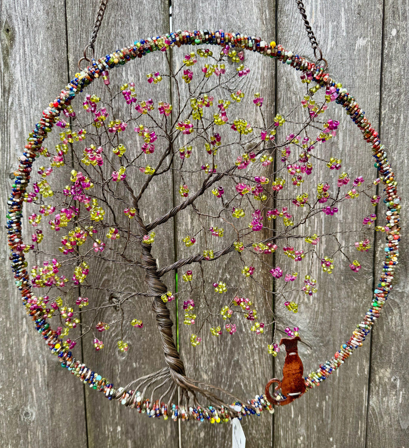 Wire Beaded Dog Tree