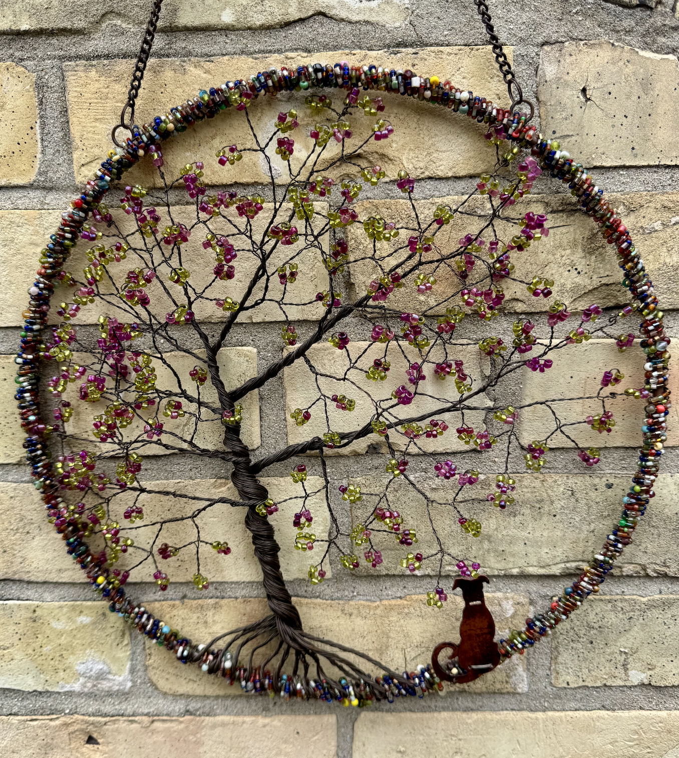 Wire Beaded Dog Tree