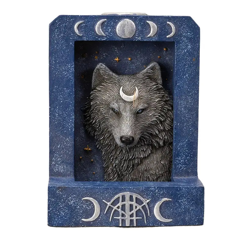 Moon Phase Wolf Backflow Burner