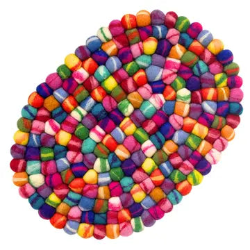 Felt Casserole Trivet Rainbow
