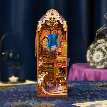 DIY Book Nook Kit: Magical Library with Dust Cover