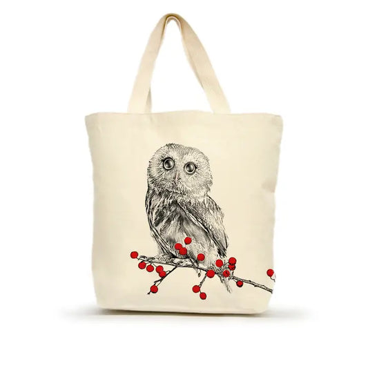 Winter Owl Medium Tote Bag