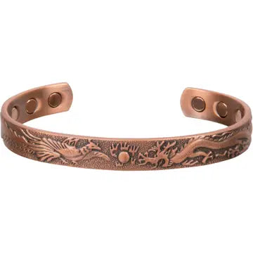 Magnetic Copper Bracelet - Phoenix & Dragon Antique Copper