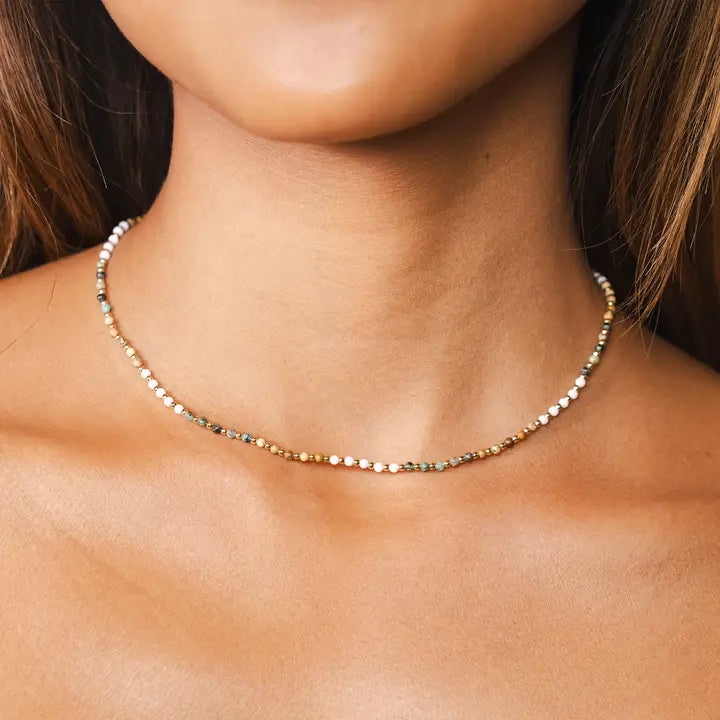 Peace Protector Necklace Gold Beaded-2mm