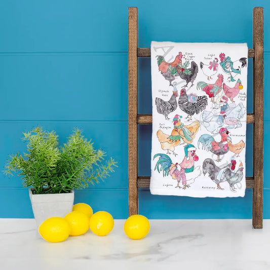 Christmas Chicken Breeds Dish Towel