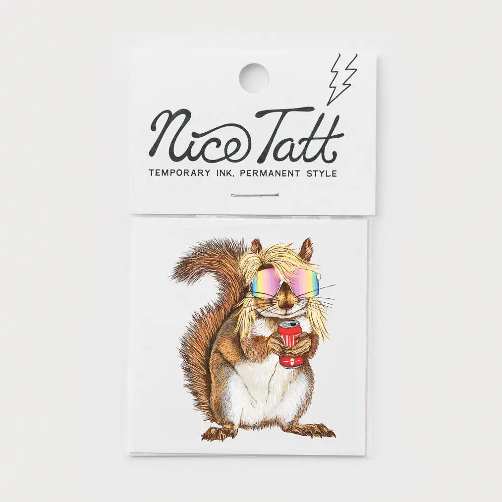 Mullet Squirrel Temporary Tattoo