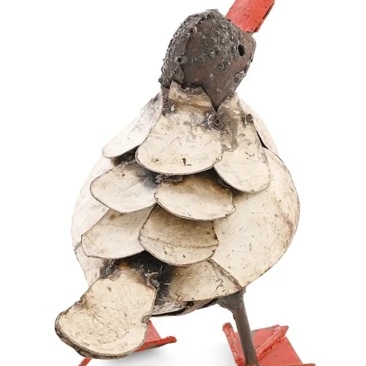Recycled Metal Fluffy Duck Sculpture