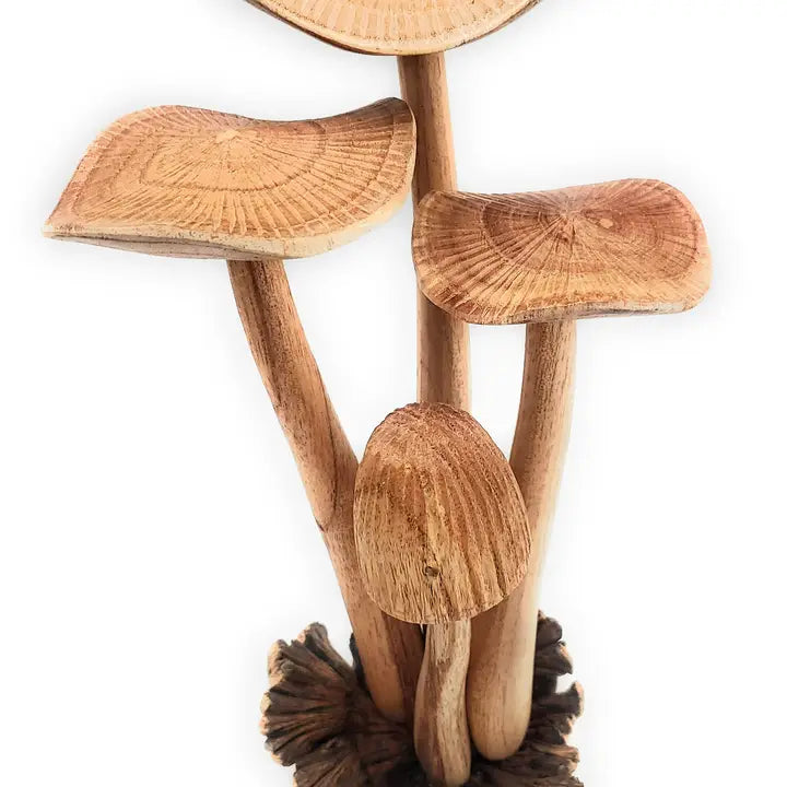 Wooden Mushroom Clump Carved-Jumbo