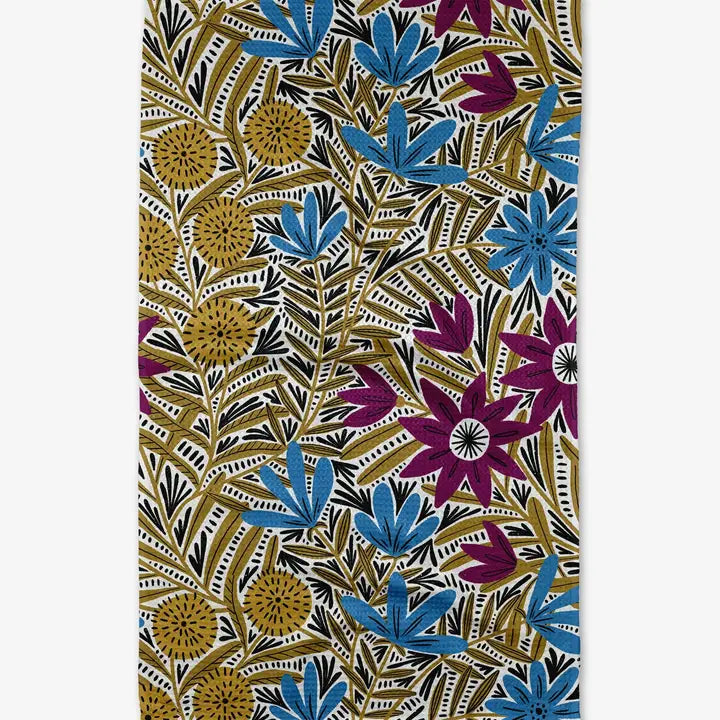 Geometry Tea Towel: Teagan Dark Maroon