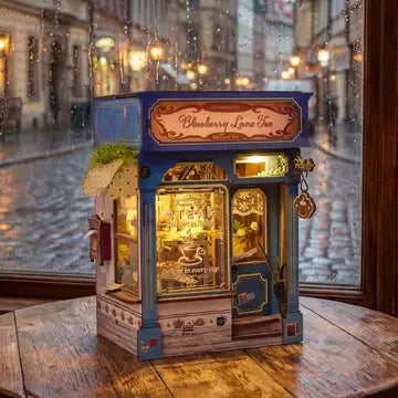 DIY Miniature Book Nook Kit: Blueberry Lane Tea