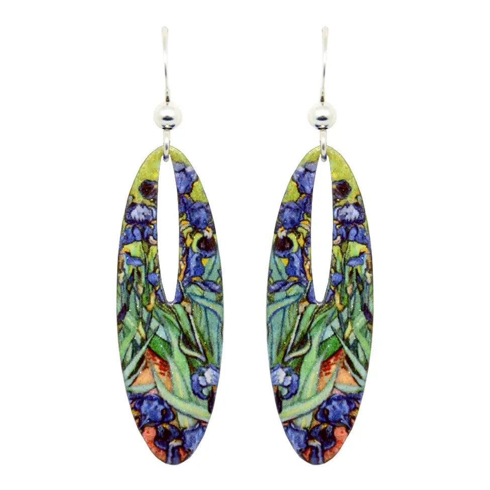 Van Gough Irises Oval Earrings