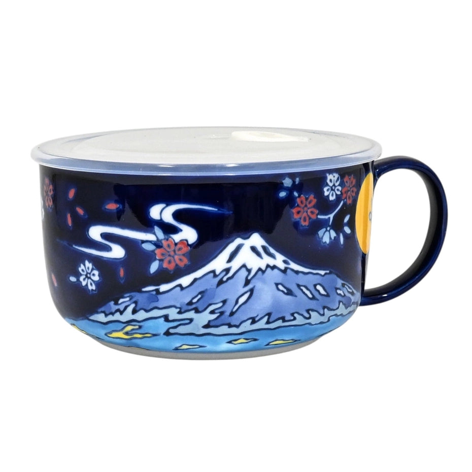 Fuji Mountain Microwavable Bowl With Handle