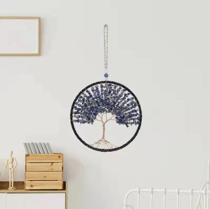 Beaded Tree of Life Dreams Catcher - Navy