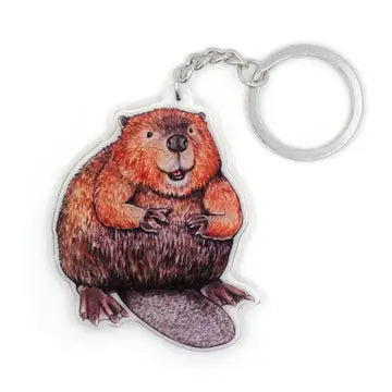 American Beaver Double Sided Acrylic Keychain