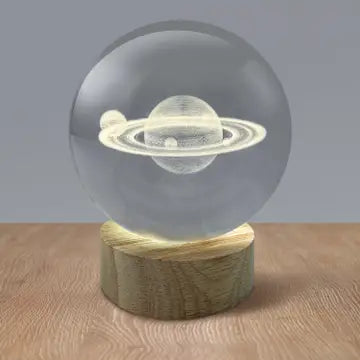 Crystal Ball Saturn Night Light