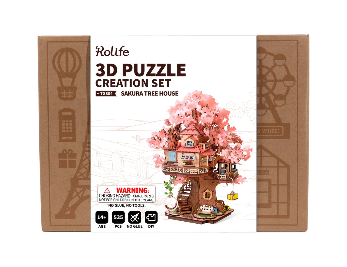 Sakura Tree House DIY Wood Puzzle