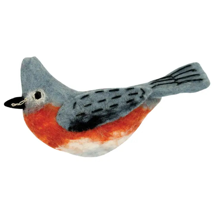 Tufted Titmouse Woolie Bird Ornament