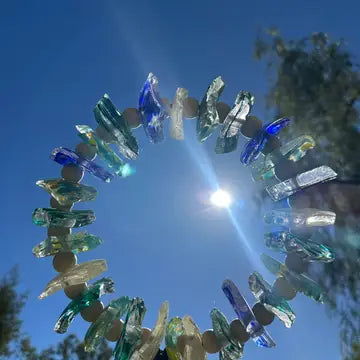 Round Recycled Art Glass Stake