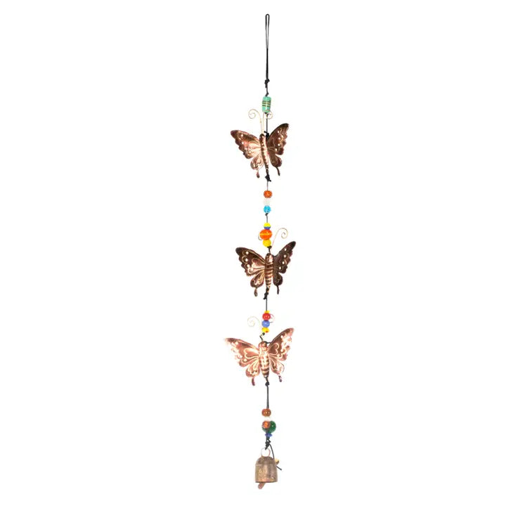 Coppertone triple Butterflies Chime