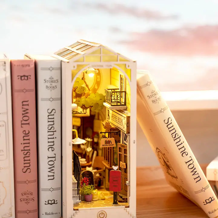 DIY Miniature Book Nook Kit: Sunshine Town
