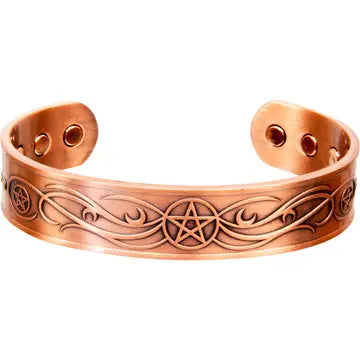 Magnetic Copper Bracelet - Pentacle Antique Copper