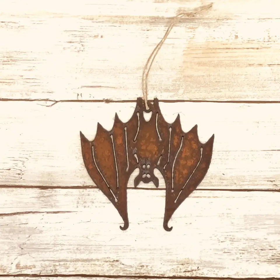 Rusty Hanging Bat Ornament