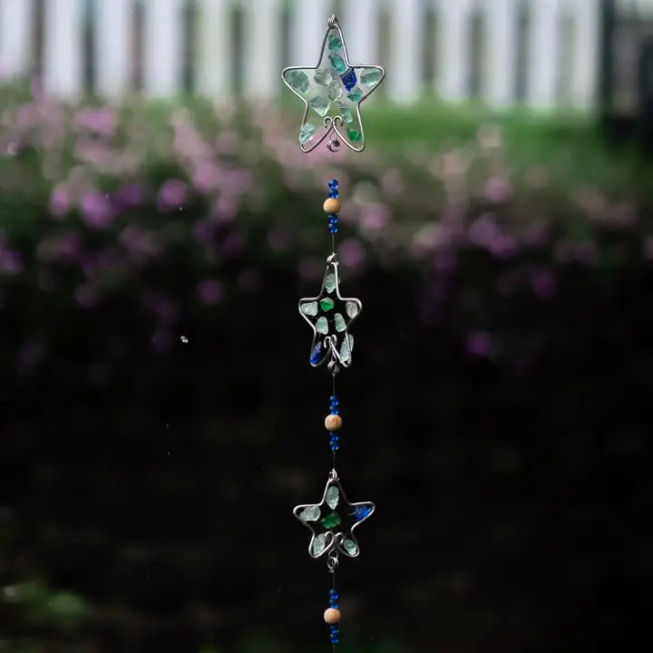 Recycled Glass Garland Star 36"