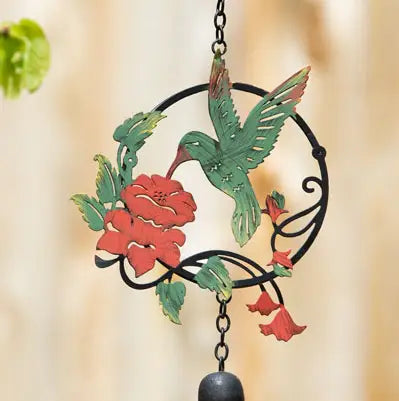 Multicolor Hummingbird & Lily Ornament