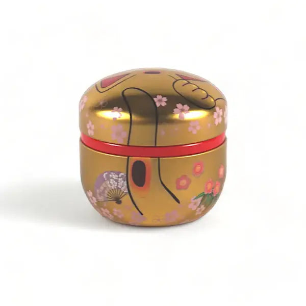 Tea Leaves Container 3.5oz Gold Lucky Cat