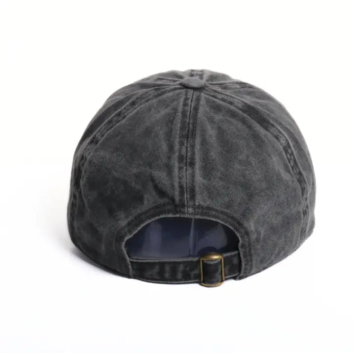Sunflowers Side Embroidery Baseball Cap Black