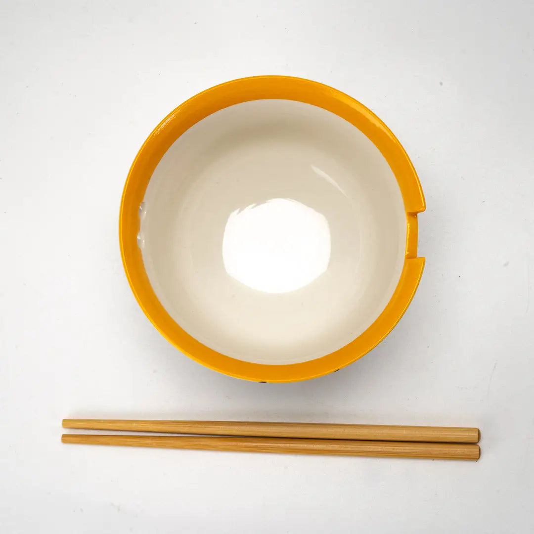 Hummingbird Design Donburi Bowl with Chopsticks Set