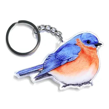 Eastern Bluebird Double Sided Acrylic Keychain