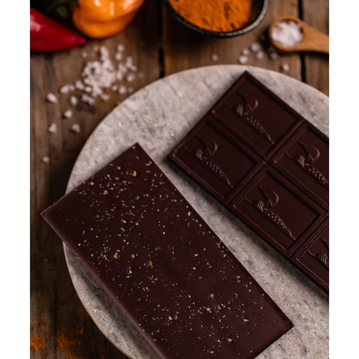 Dark Chocolate with Ghost Pepper & Maine Seat Salt