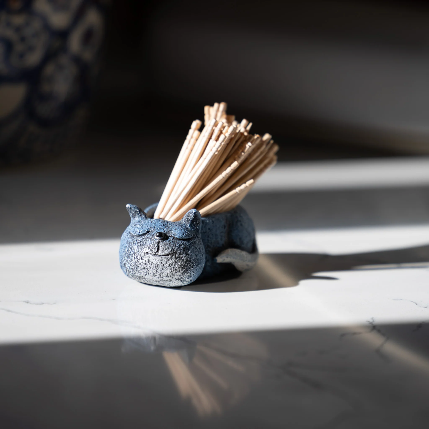 Mini Blue Sleeping Cat Planter